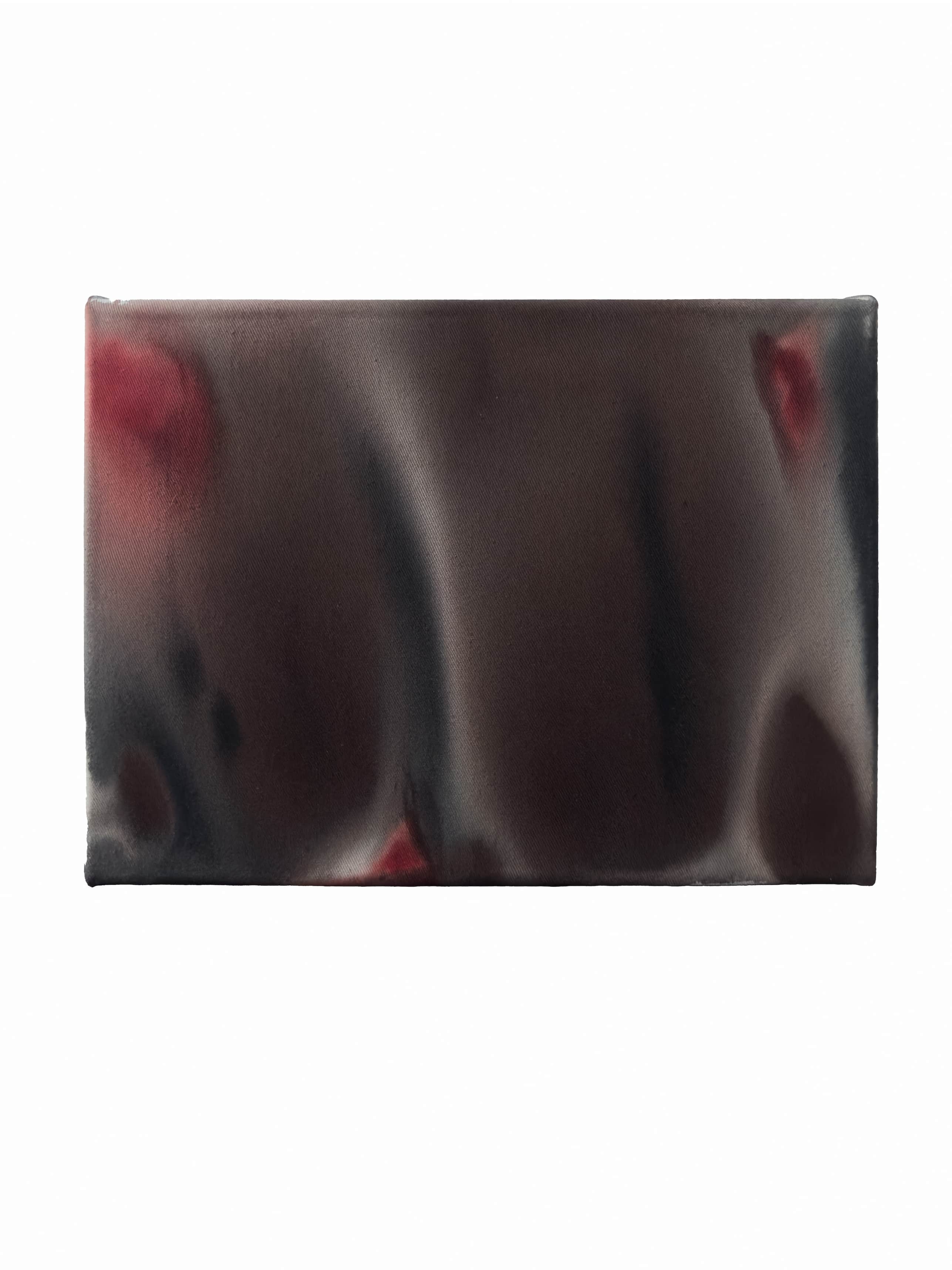 Atmosphere | brown black red, acrylic on raw canvas, 35 × 25 cm, 2026, 240 €