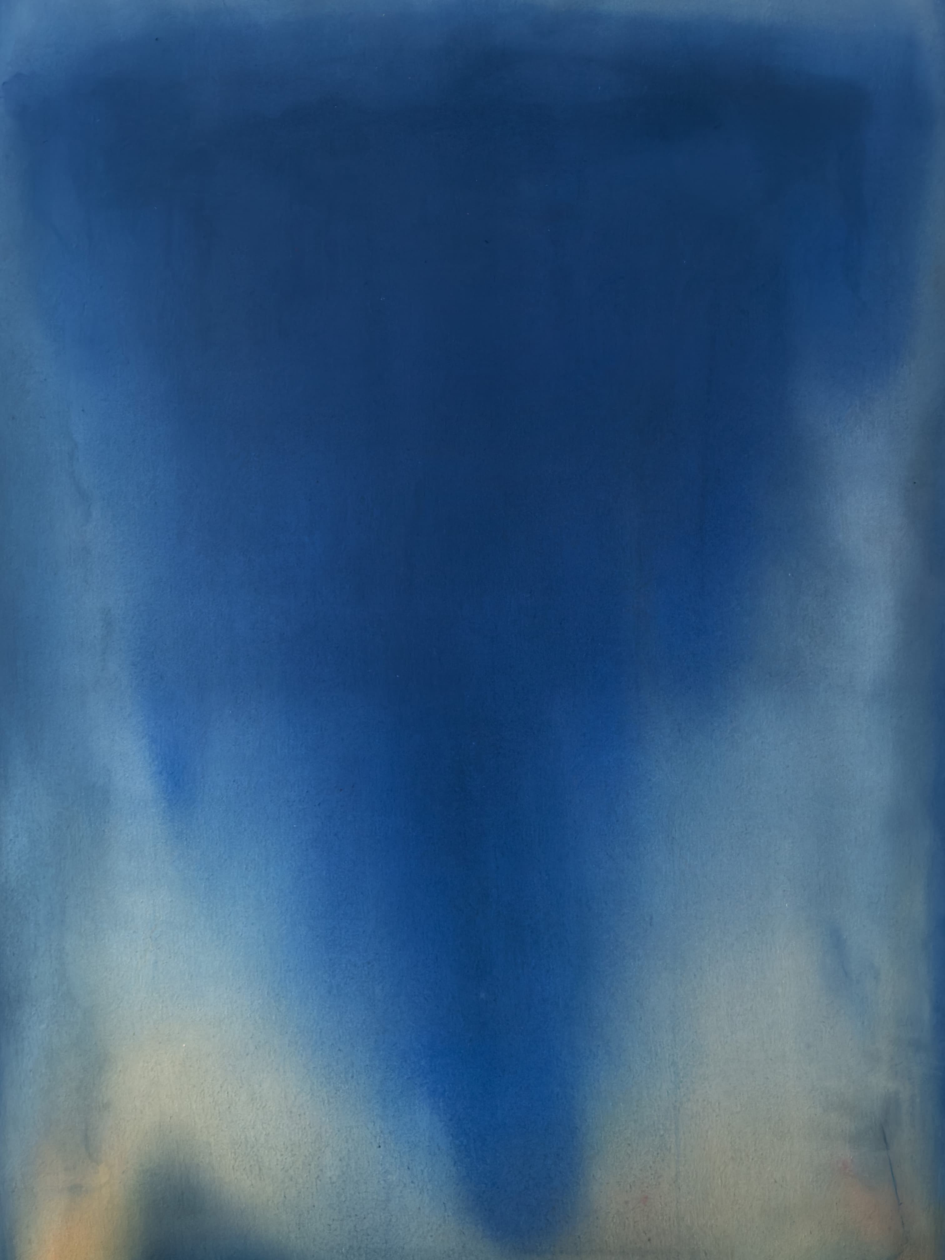 Chromatic | blue, acrylic on raw canvas, 100 × 70 cm, 2026, 950 €