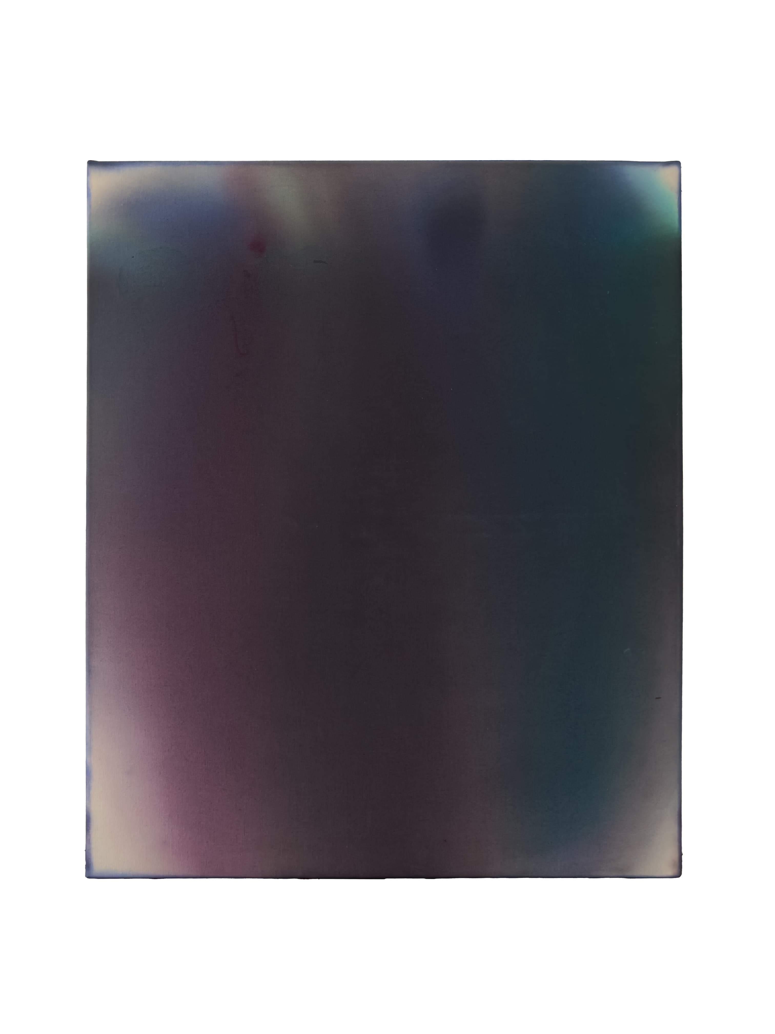 Atmosphere | cyan purple blue, acrylic on raw canvas, 100 × 80 cm, 2026, 1100 €